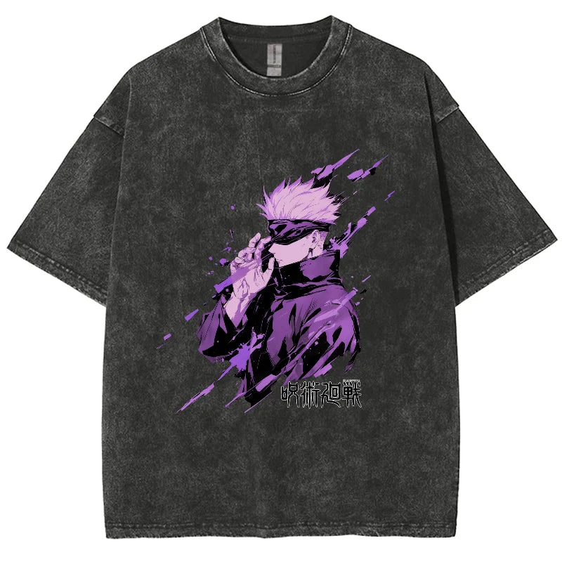 Morukai "Satoru Gojo The Strongest" Jujutsu Kaisen Vintage Washed Oversized T-Shirt
