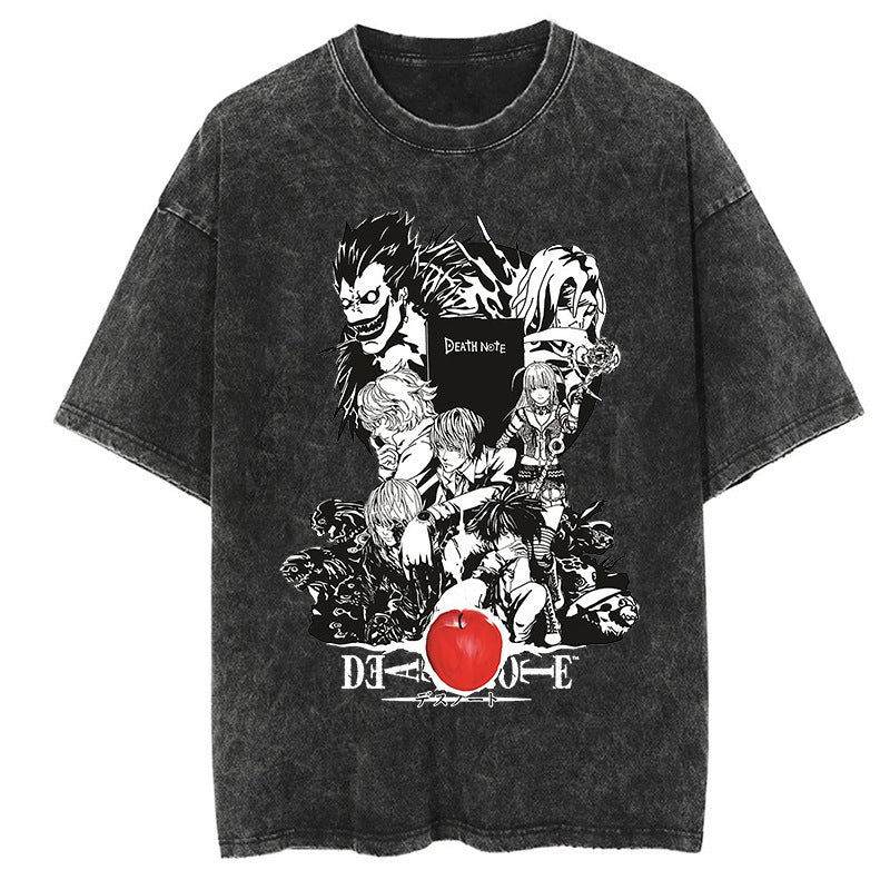 Morukai "Death Note Cast" Death Note Vintage Washed Oversized T-Shirt