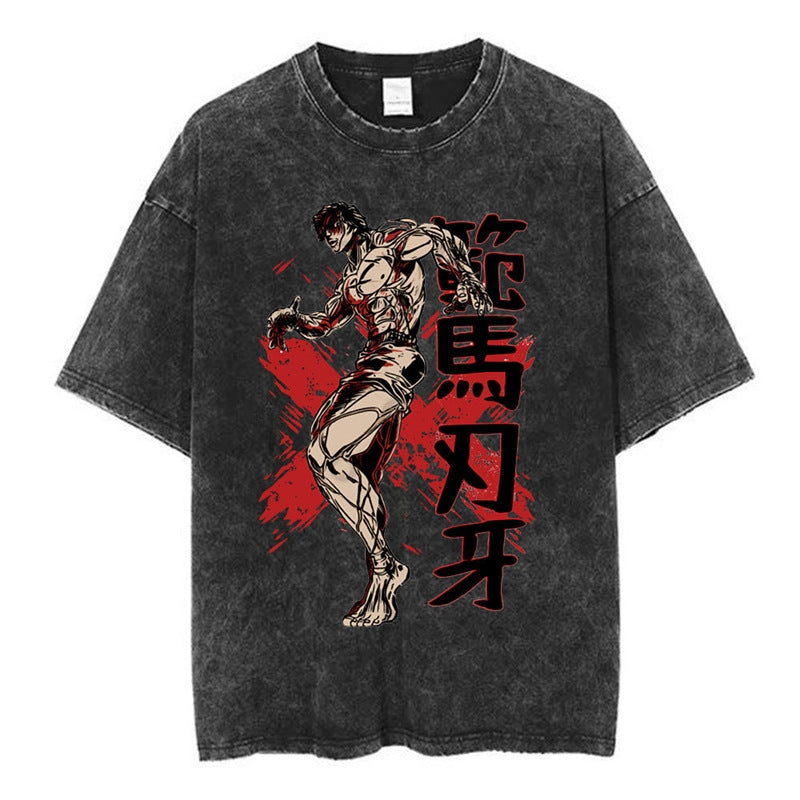 Morukai "Pose" Baki Hanma Vintage Washed Oversized T-Shirt