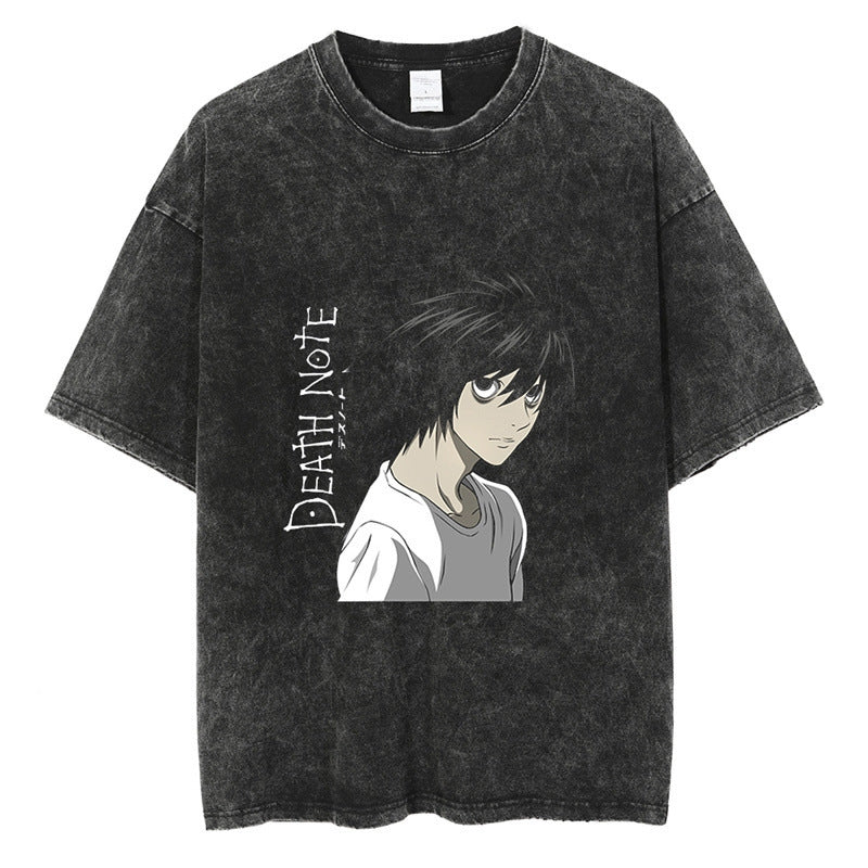 Morukai "L" Death Note Vintage Washed Oversized T-Shirt