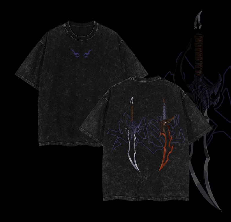 Morukai "Kasaka's Venom Fang Knight Killer" Solo Leveling Vintage Washed Oversized T-Shirt