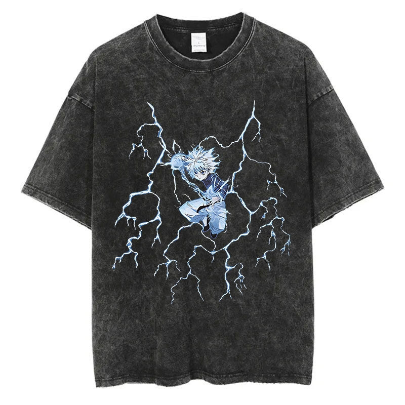 Morukai "Killua Zoldyck" Hunter x Hunter Vintage Washed Oversized T-Shirt