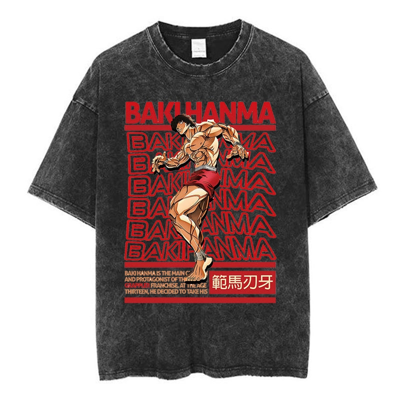 Morukai "Baki Hanma" Baki Hanma Vintage Washed Oversized T-Shirt