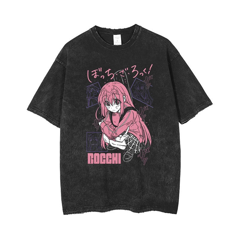 Morukai "Hitori Gotoh" Bocchi the Rock Vintage Washed Oversized T-Shirt