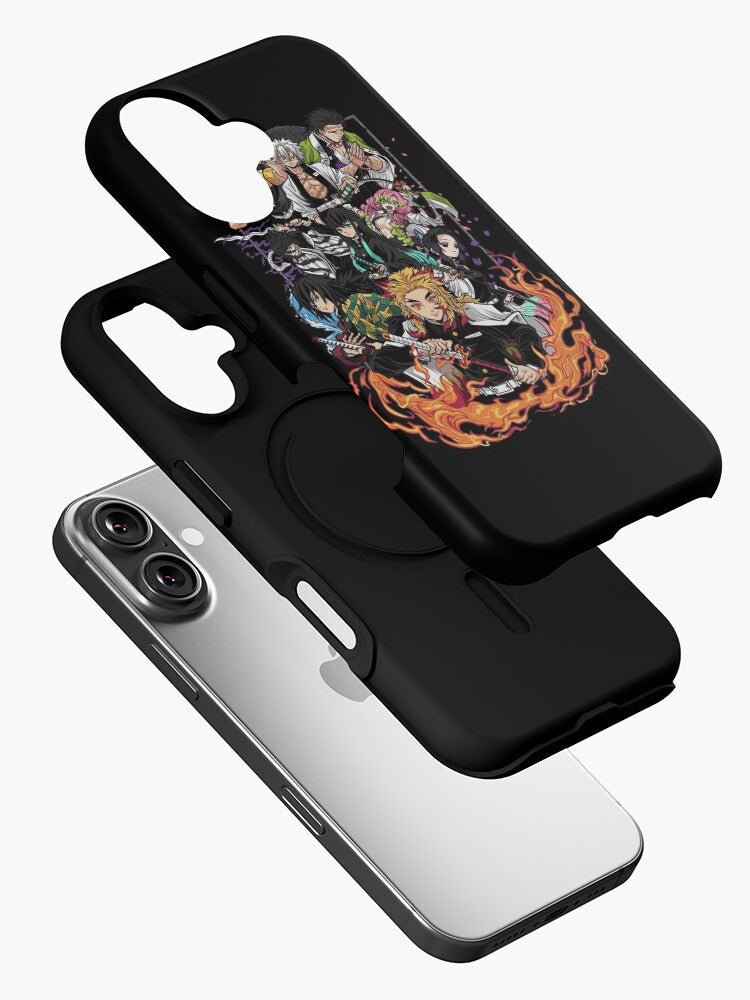 Morukai "Demon Slayer Black and White Manga iPhone 11-16 Tough Case
