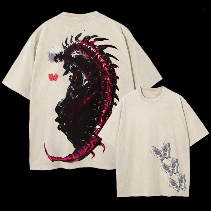Morukai "Ken Kaneki Centipede Form" Tokyo Ghoul Vintage Washed Oversized T-Shirt