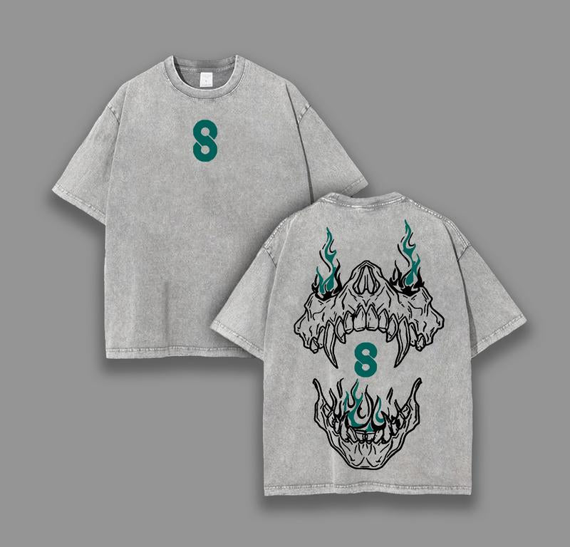 Morukai "Kafka Hibino" Kaiju No. 8 Vintage Washed Oversized T-Shirt