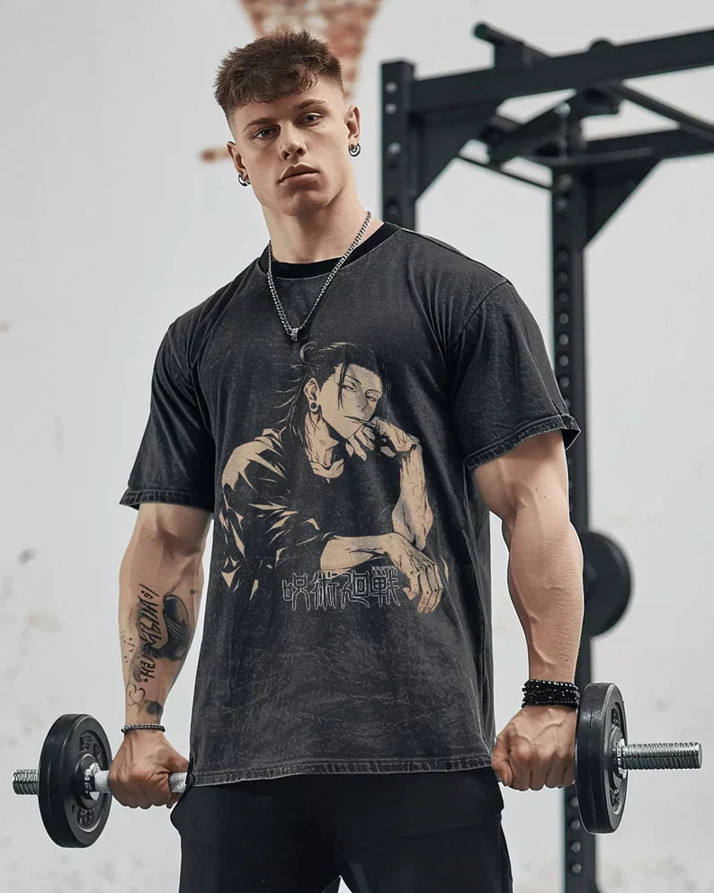 Morukai "Suguru Geto" Jujutsu Kaisen Vintage Washed Oversized T-Shirt V1