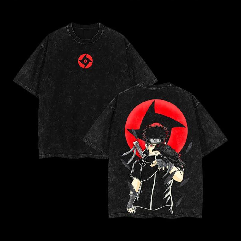 Morukai "Shisui Uchiha" Naruto Vintage Washed Oversized T-Shirt