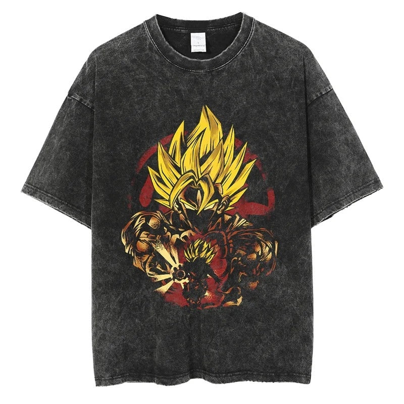 Morukai "Goku & Gohan" Dragon Ball Vintage Washed Oversized T-Shirt
