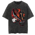 Morukai "Asta & Liebe" Black Clover Vintage Washed Oversized T-Shirt