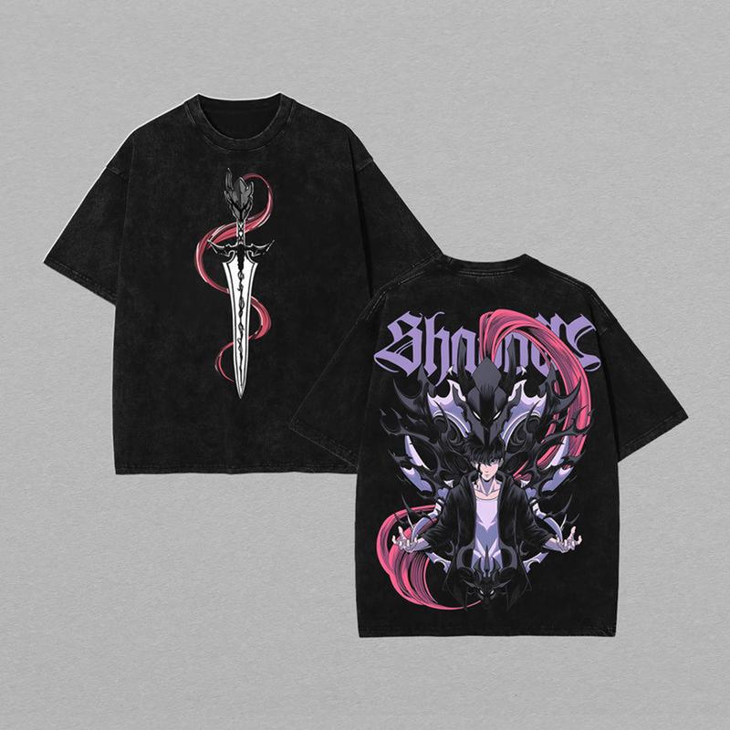 Morukai "Sung Jin Woo x Igris" Solo Leveling Vintage Washed Oversized T-Shirt