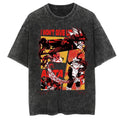 Morukai "Never Give Up" Black Clover Vintage Washed Oversized T-Shirt