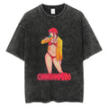 Morukai "Bikini Makima" Chainsaw Man Vintage Washed Oversized T-Shirt