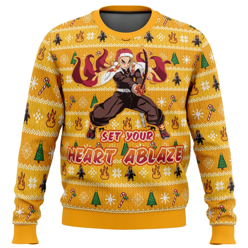 Morukai "Set Your Heart Ablaze" Demon Slayer: Kimetsu no Yaiba Ugly Sweater