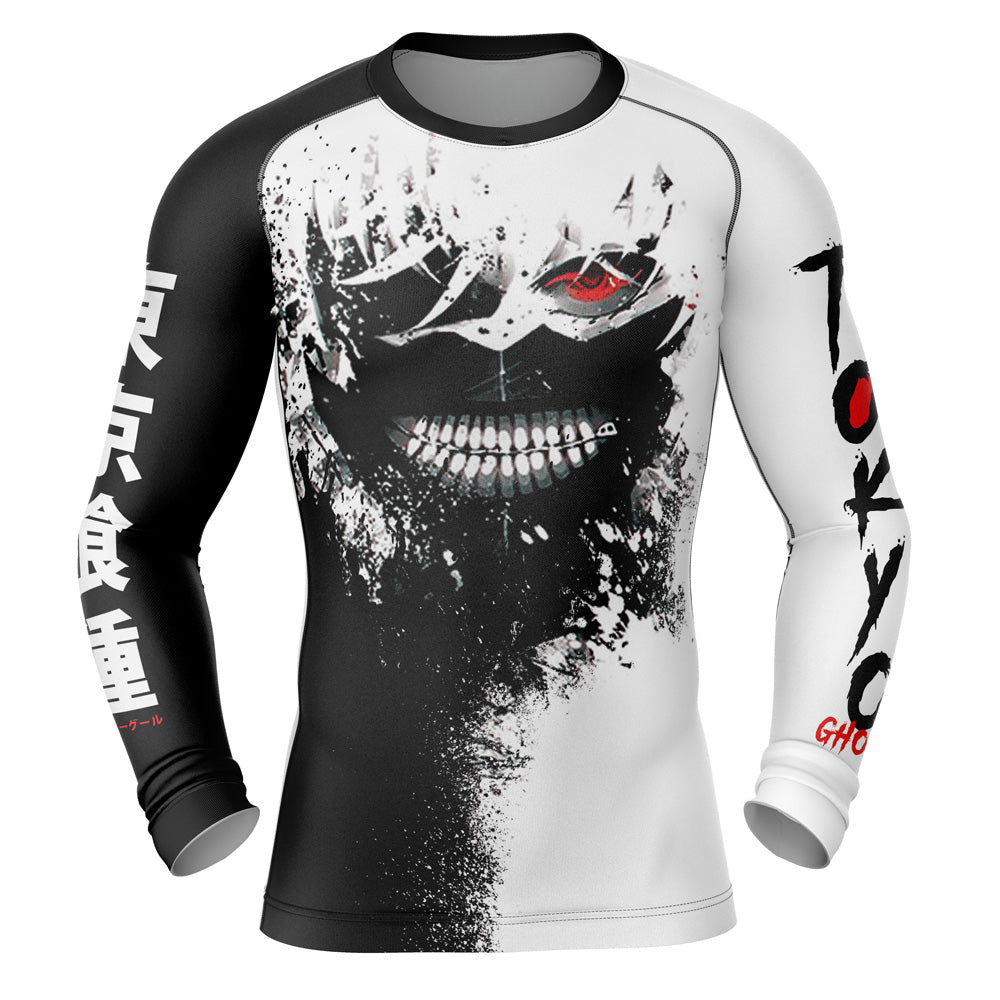 Morukai "Ken Kaneki" Tokyo Ghoul Long Sleeve Rash Guard Compression Shirt
