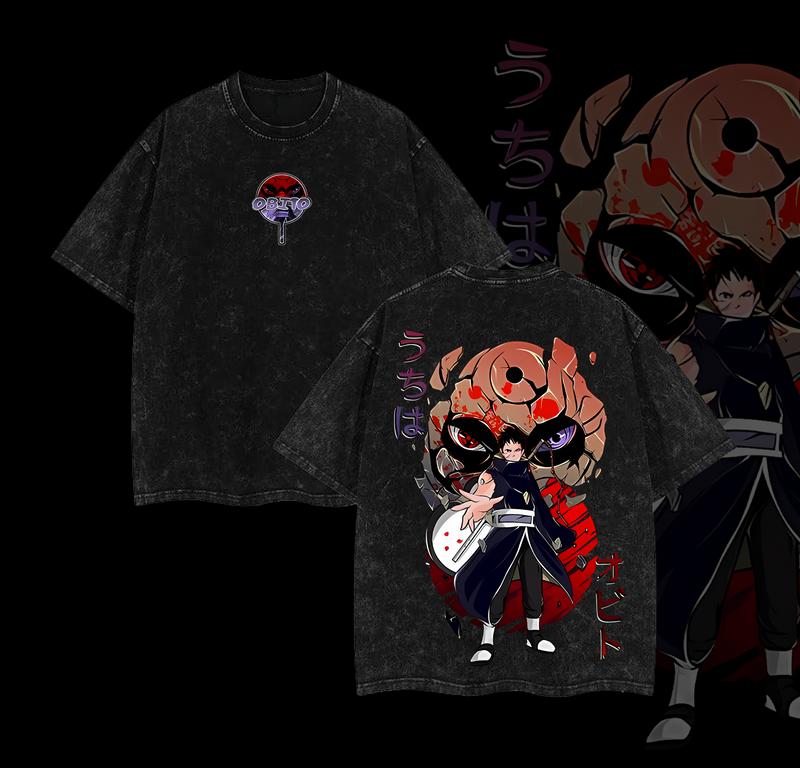 Morukai "Obito Uchiha" Naruto Vintage Washed Oversized T-Shirt