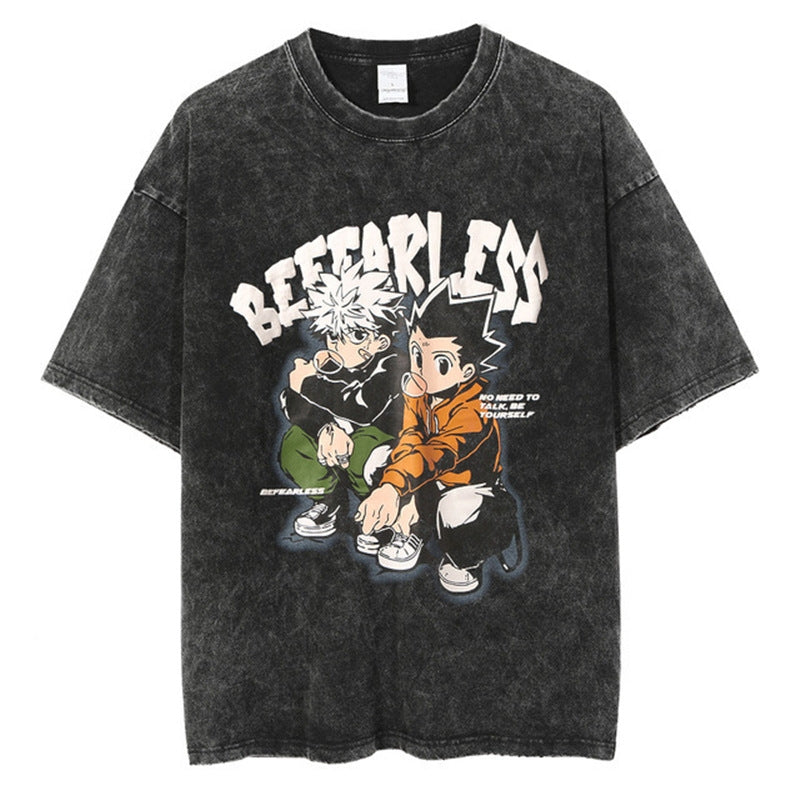 Morukai "Killua Zoldyck & Gon Freecss" Hunter x Hunter Vintage Washed Oversized T-Shirt