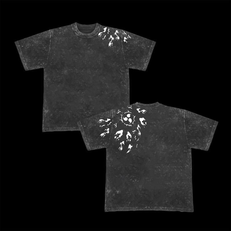 Morukai "Sasuke Cursed Seal of Heaven" Naruto Vintage Washed Oversized T-Shirt