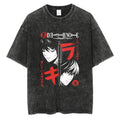 Morukai "L Lawliet & Light Yagami" Death Note Vintage Washed Oversized T-Shirt