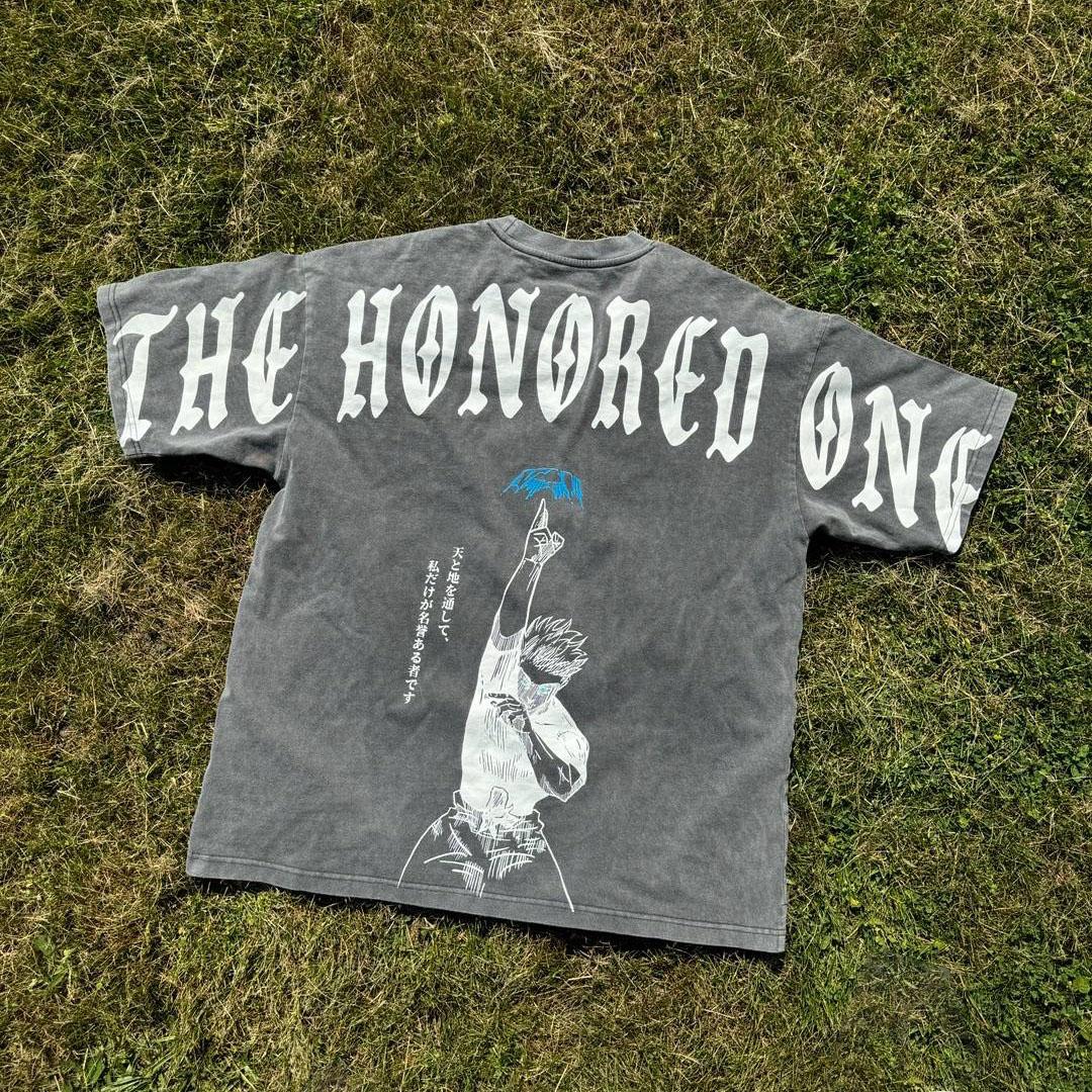 Morukai "Satoru Gojo The Honored One" Jujutsu Kaisen Vintage Washed Oversized T-Shirt