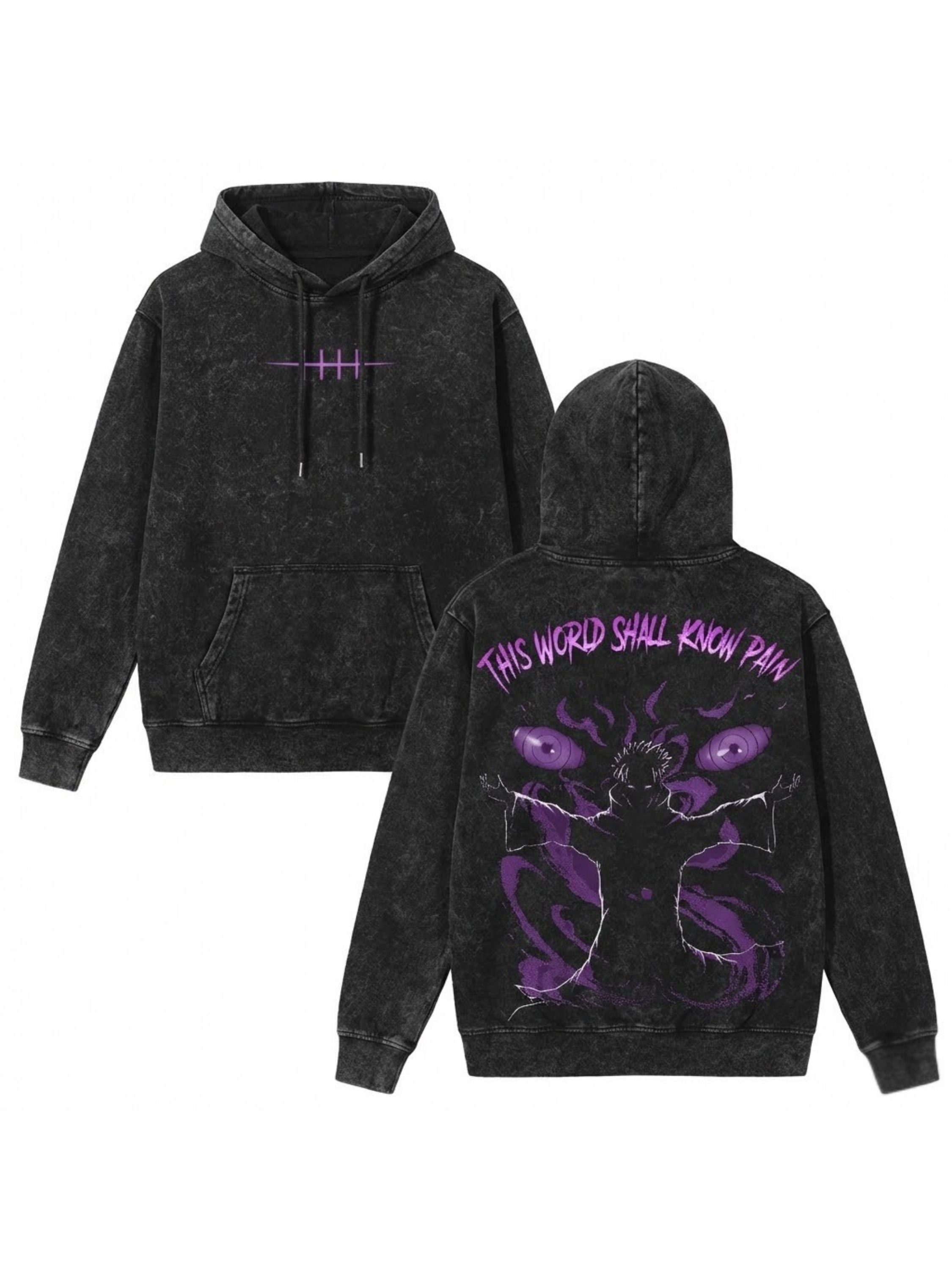 Morukai "The World Shall Know Pain" Naruto Vintage Oversized Hoodie