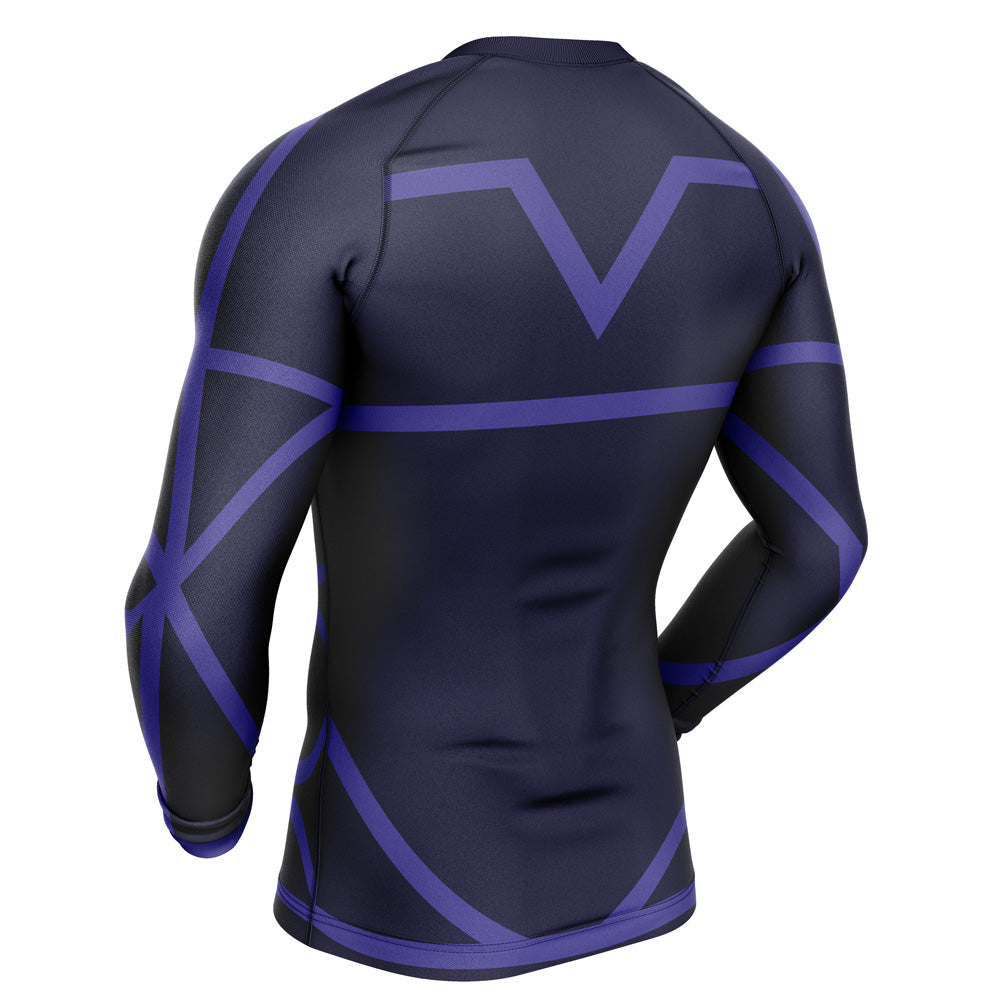 Morukai "Training Uniform" Blue Lock Long Sleeve Rash Guard Compression Shirt