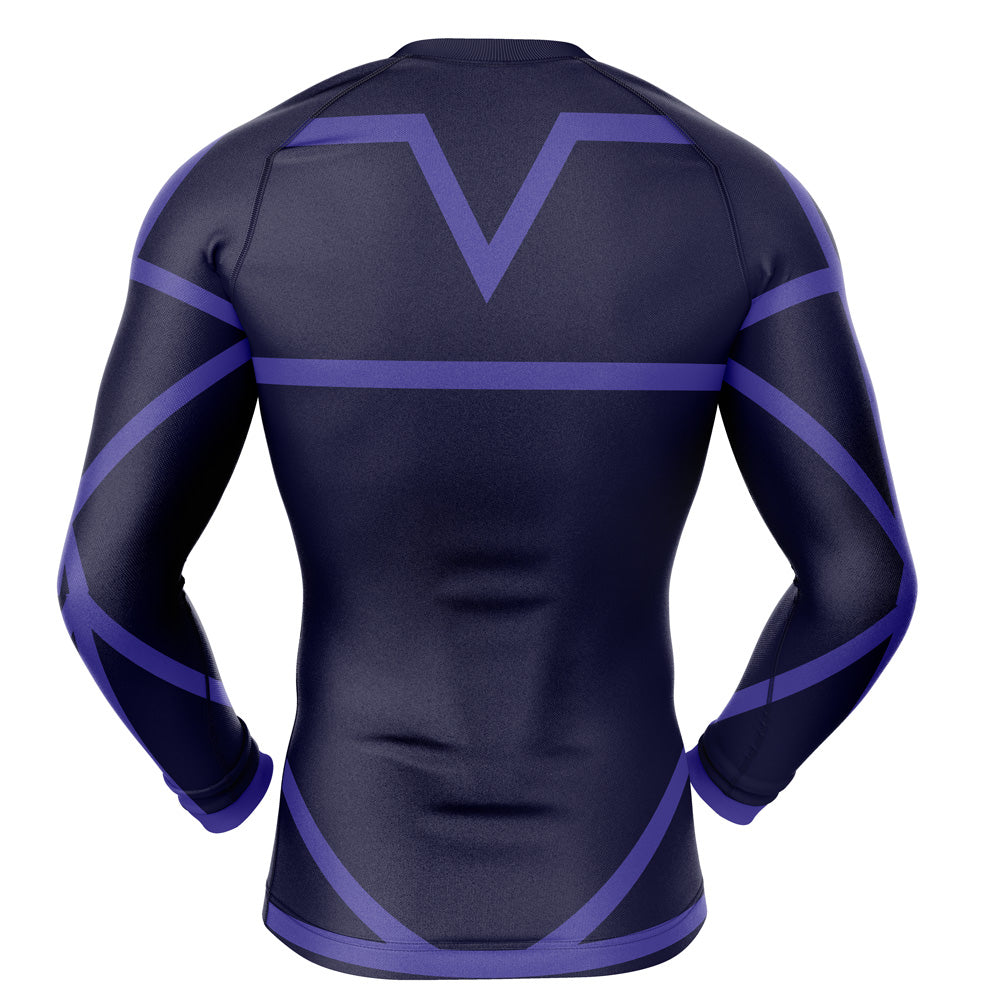 Morukai "Training Uniform" Blue Lock Long Sleeve Rash Guard Compression Shirt