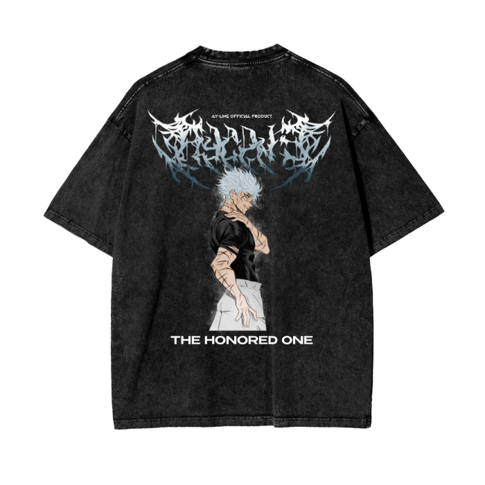 Morukai "Satoru The Honored One Gojo" Jujutsu Kaisen Vintage Washed Oversized T-Shirt