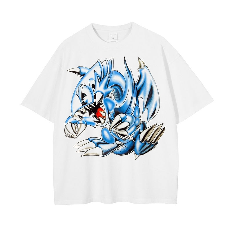 Morukai "Blue-Eyes Toon Dragon" Yu-Gi-Oh! Vintage Washed Oversized T-Shirt