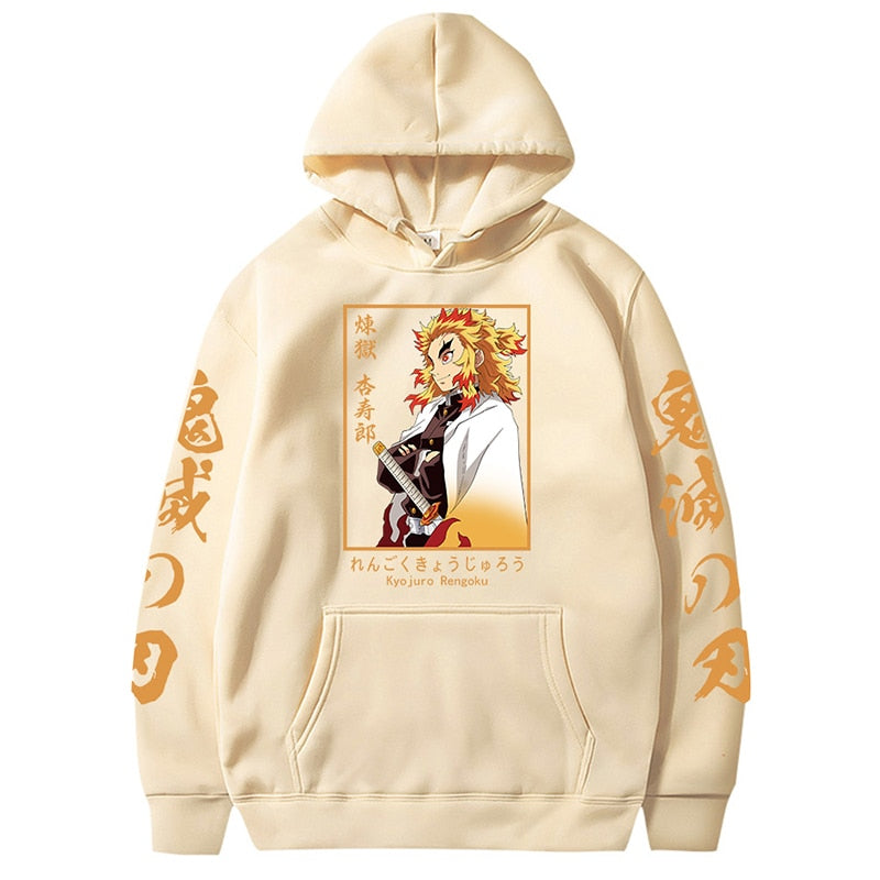 Morukai "Kyojuro Rengoku" Demon Slayer: Kimetsu no Yaiba AOP Hoodie