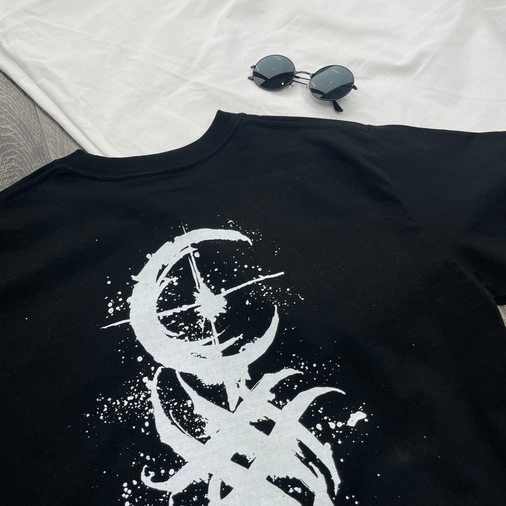 Morukai "Dead Moon Art Totem Print  Oversize T Shirt