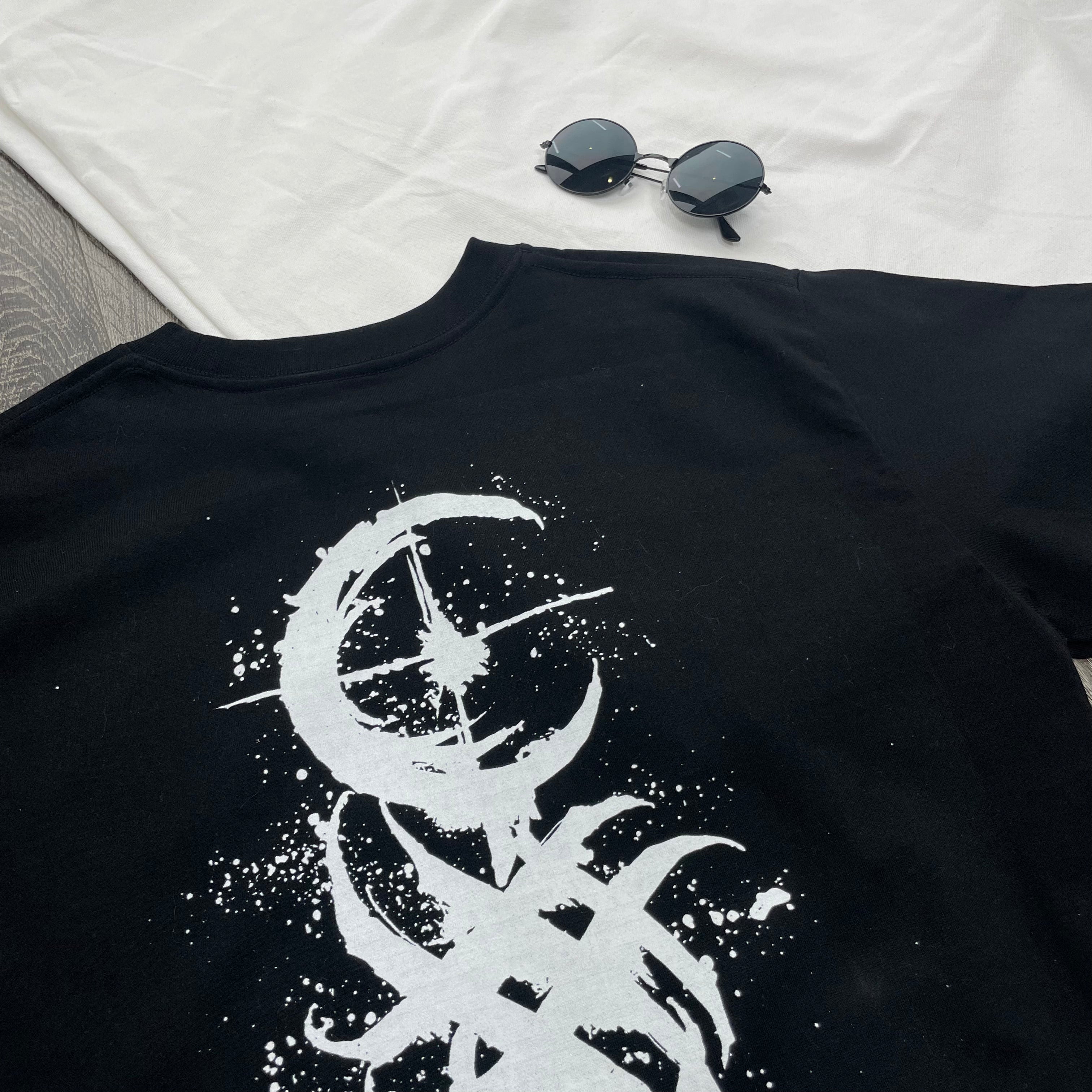 Morukai "Dead Moon Art Totem Print  Oversize T Shirt