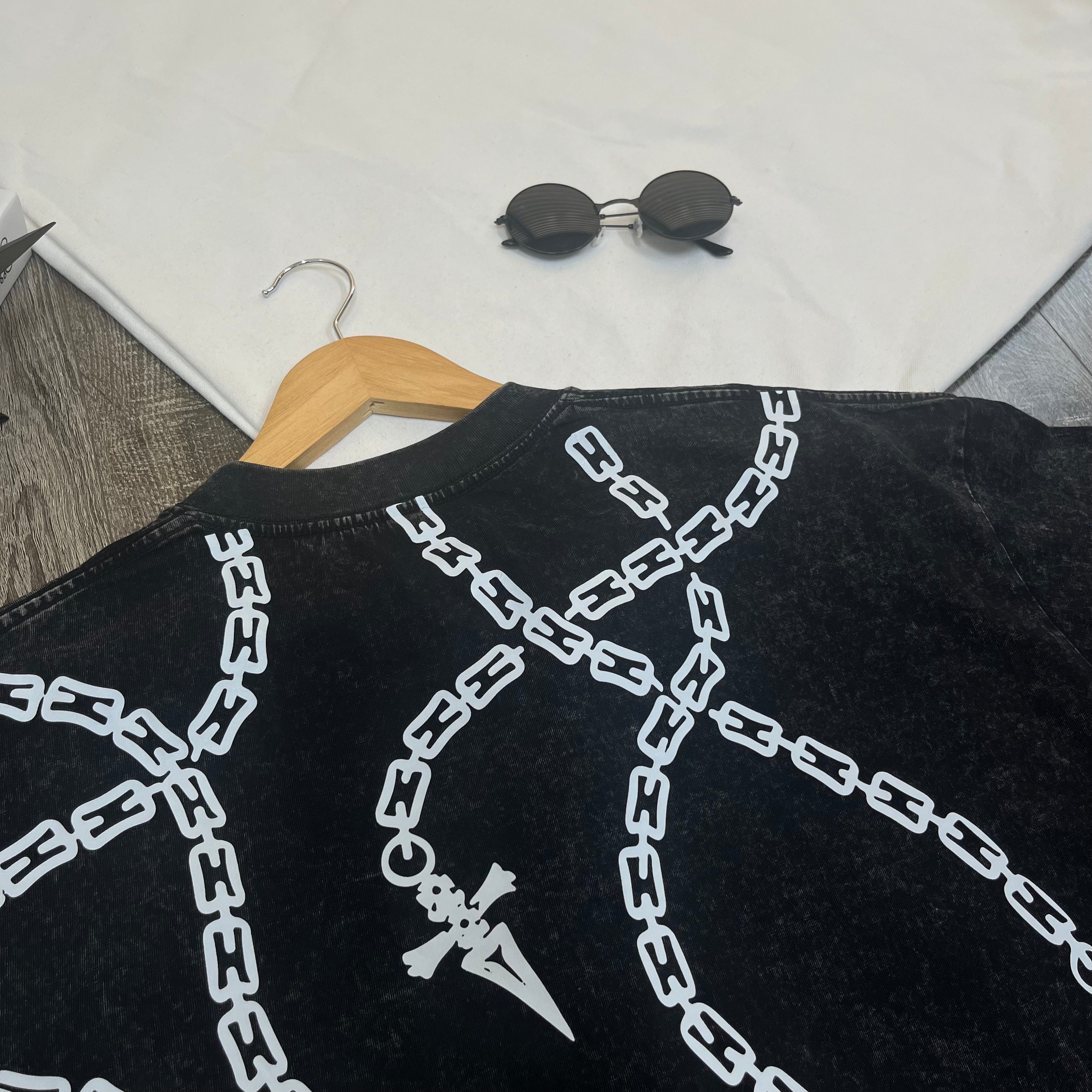 Morukai "Kurapika Ring Chains" Hunter x Hunter Vintage Washed Oversized T-Shirt