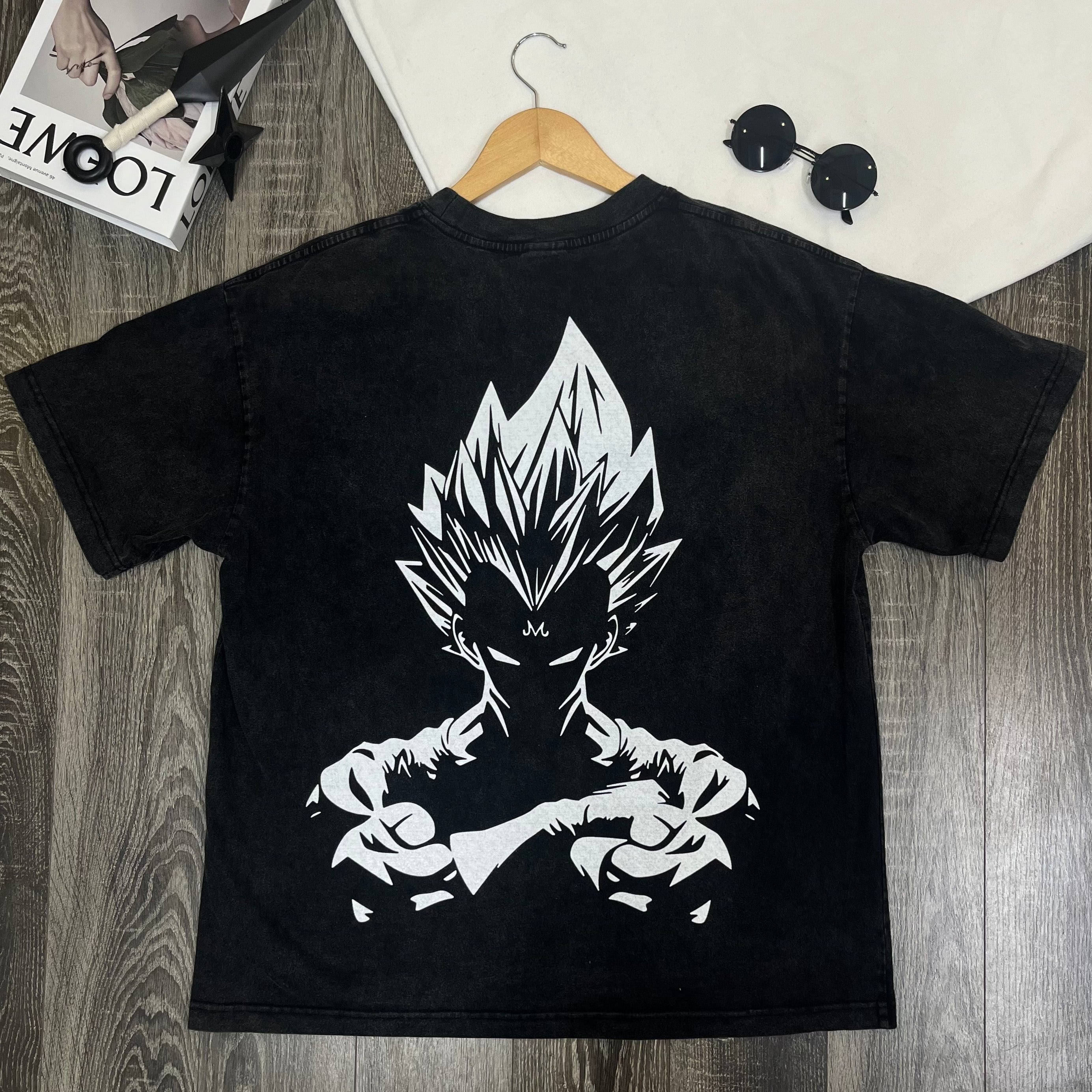 Morukai "Super Saiyan Majin Vegeta" Dragon Ball Vintage Washed Oversized T-Shirt V2