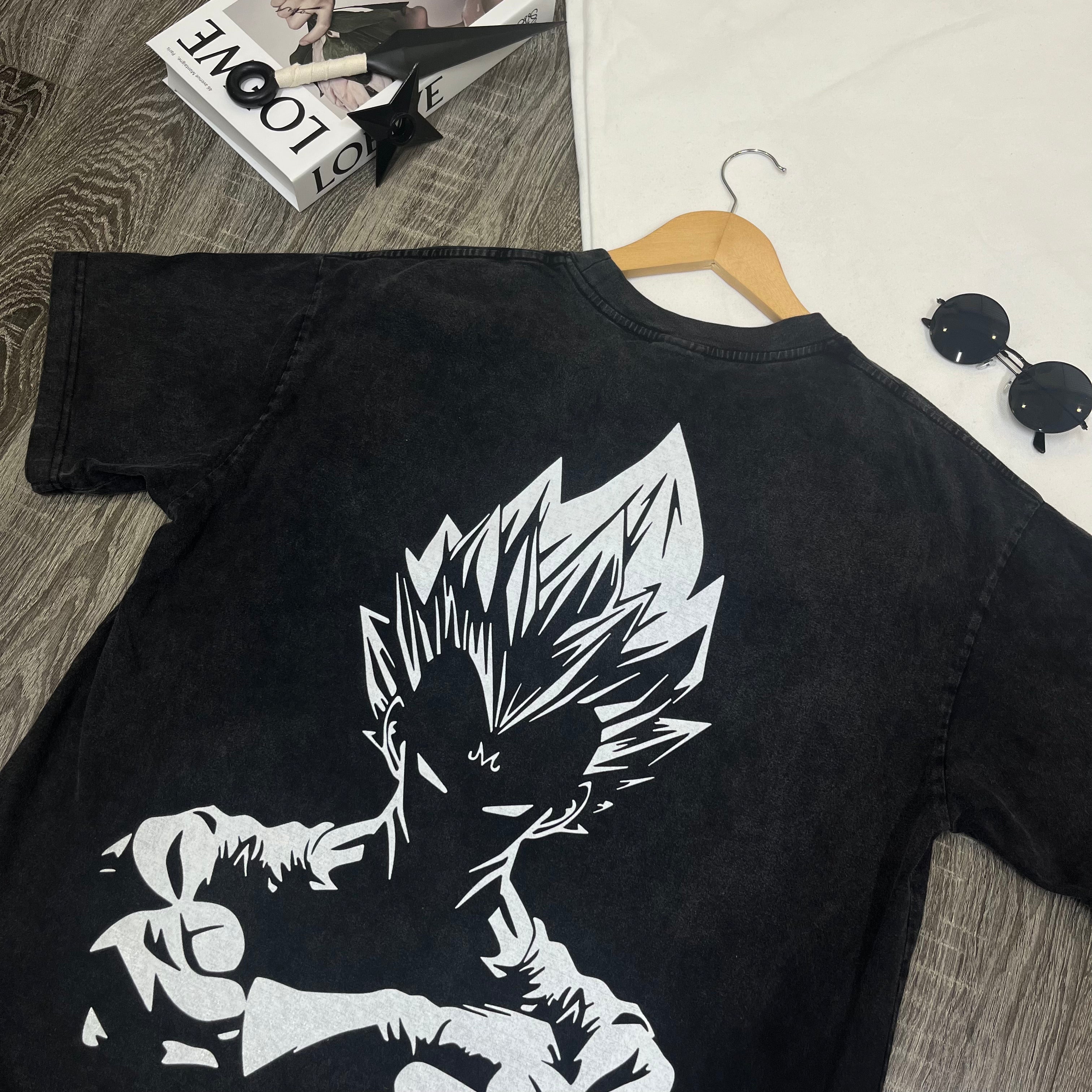 Morukai "Super Saiyan Majin Vegeta" Dragon Ball Vintage Washed Oversized T-Shirt V2