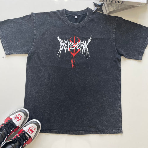 Morukai "Blood Moon of Sacrifice Guts - Back" Berserk Vintage Washed Oversized T-Shirt