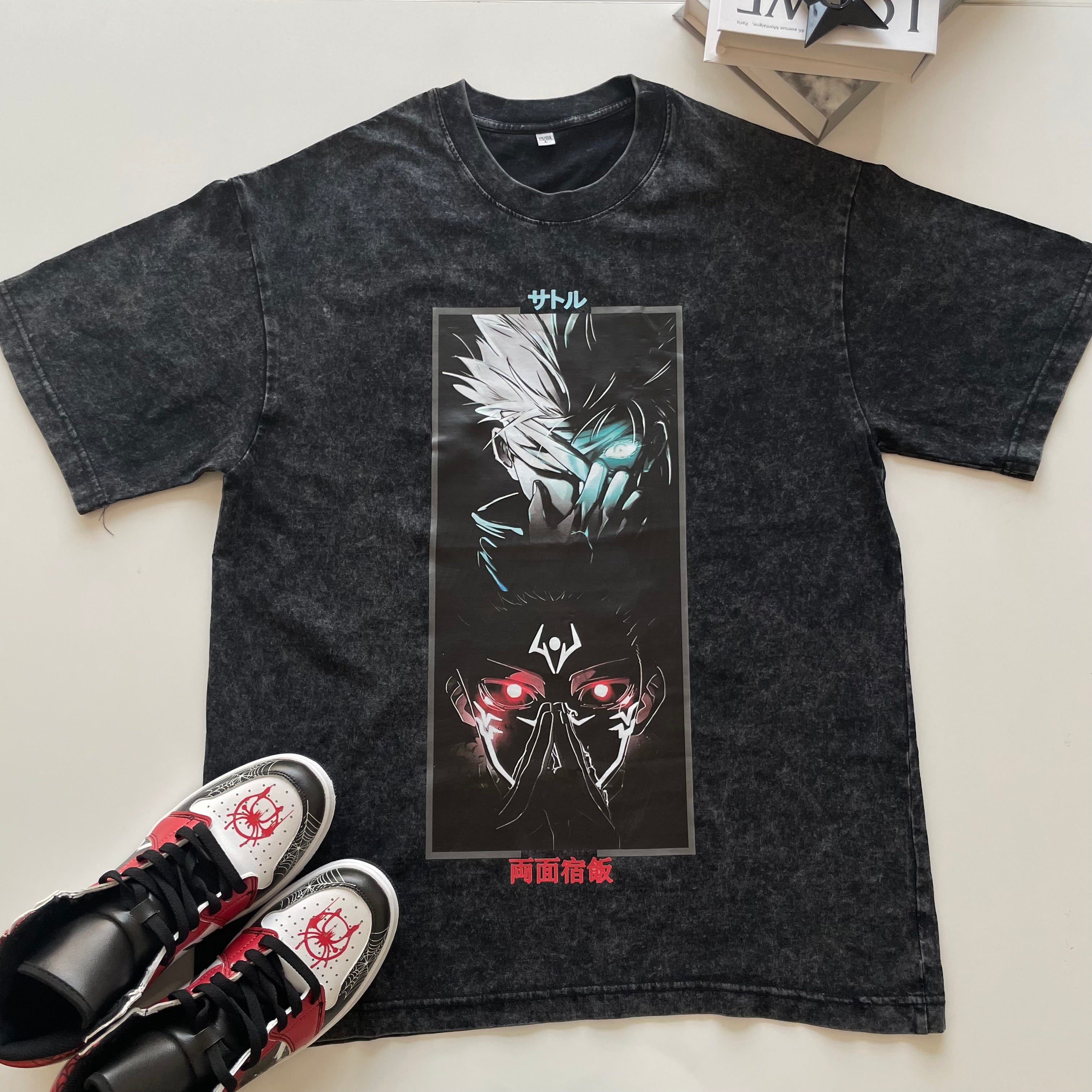 Morukai "Satoru Gojo x Ryomen Sukuna" Jujutsu Kaisen Vintage Washed Oversized T-Shirt