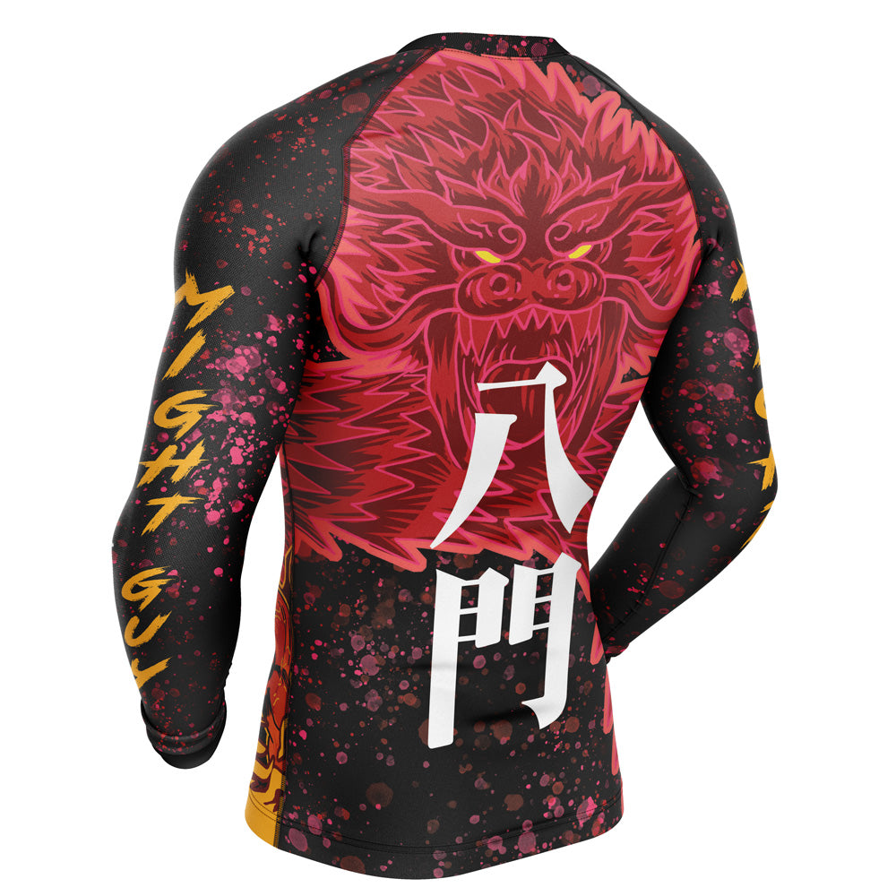 Morukai "Might Guy Red Beast of Konoha" Naruto Long Sleeve Rash Guard Compression