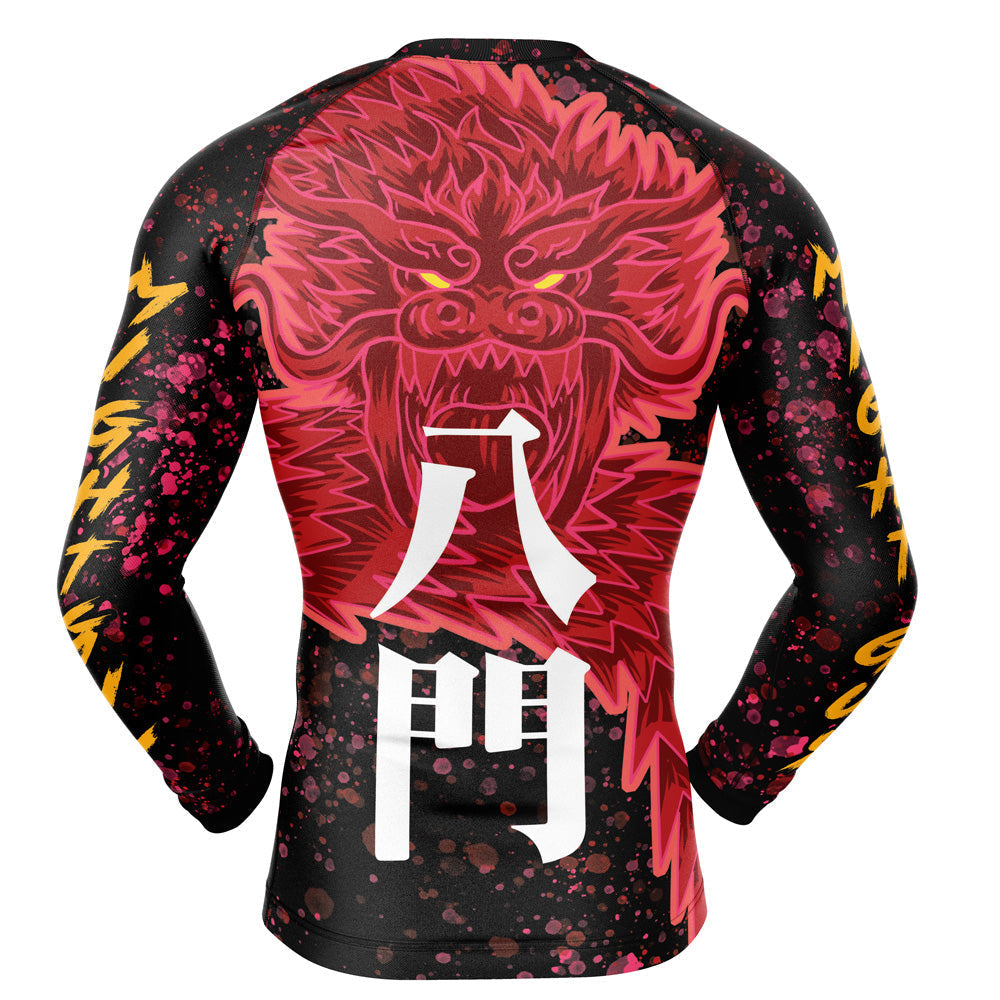 Morukai "Might Guy Red Beast of Konoha" Naruto Long Sleeve Rash Guard Compression