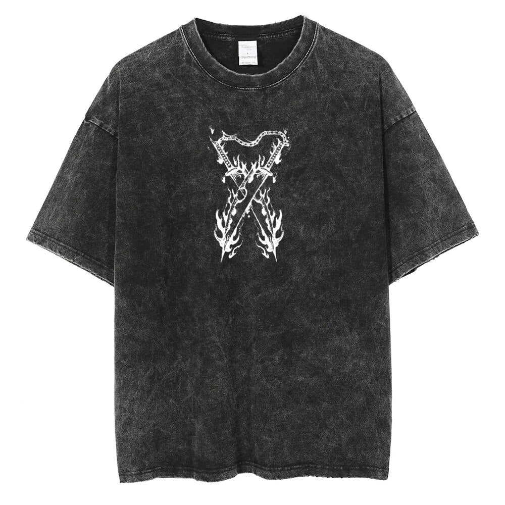 Morukai "Tengen Uzui Sound Pillar" Demon Slayer: Kimetsu no Yaiba Vintage Washed Oversized T-Shirt V2