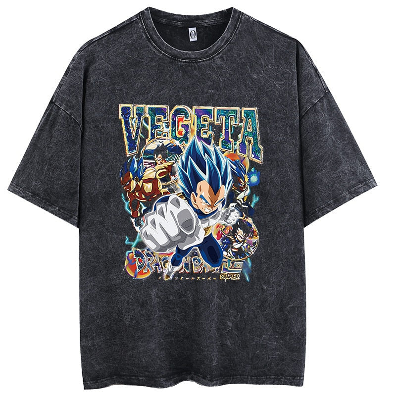 Morukai "Vegeta Saiyan Prince" Dragon Ball Vintage Washed Oversized T-Shirt