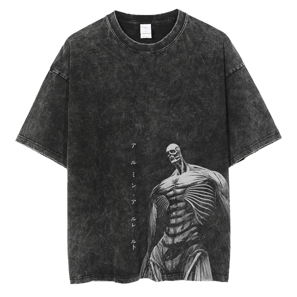 Morukai "Armin Arlert Colossal Titan" Attack on Titan Vintage Washed Oversized T-Shirt
