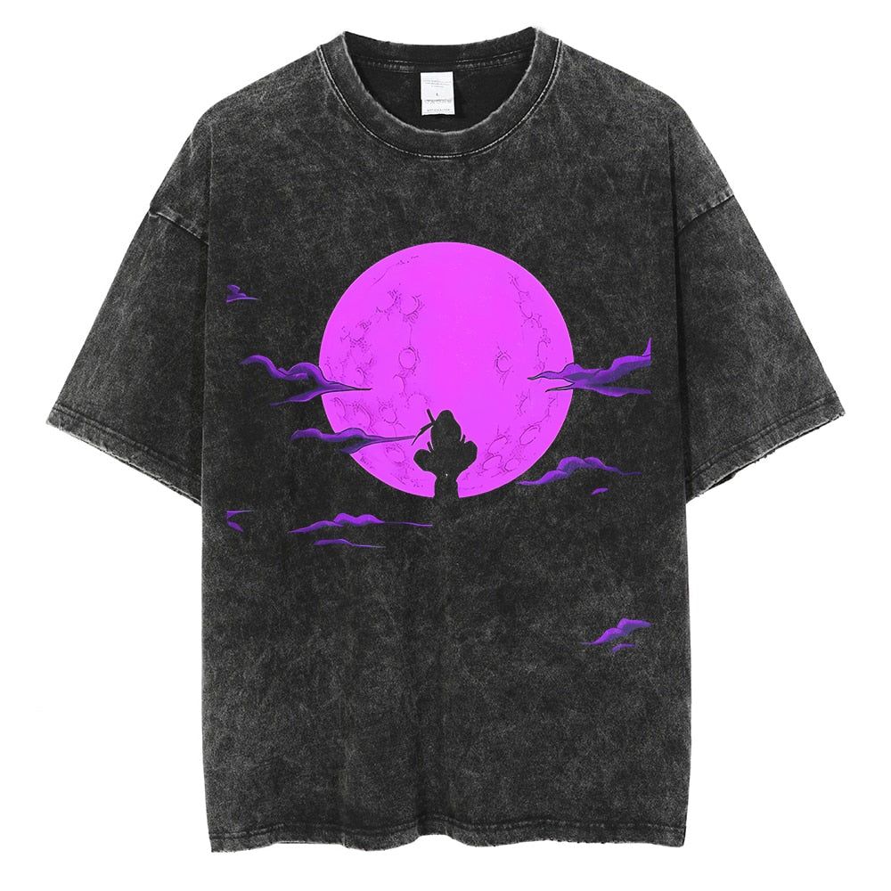 Morukai "Uchiha Clan Downfall" Naruto Vintage Washed Oversized T-Shirt