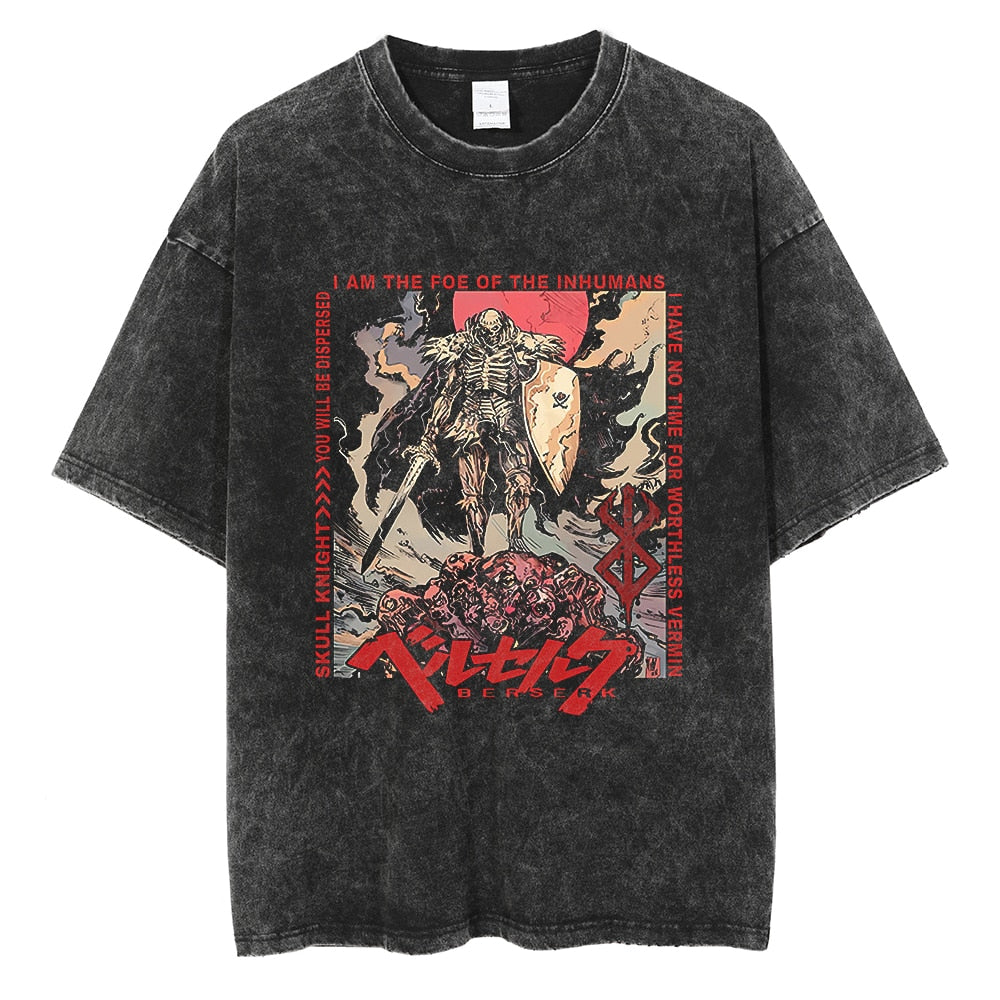 Morukai "Gaiseric Skull Knight" Berserk Vintage Washed Oversized T-Shirt V1
