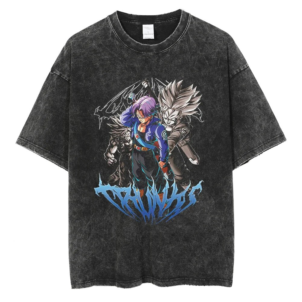 Morukai "Super Saiyan Future Trunks" Dragon Ball Vintage Washed Oversized T-Shirt V1