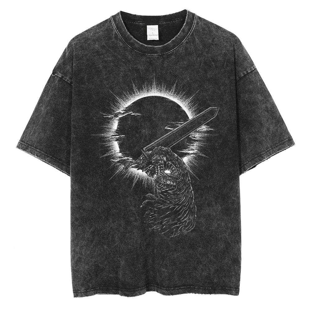 Morukai "Eclipse Guts Berserker Armor" Berserk Vintage Washed Oversized T-Shirt