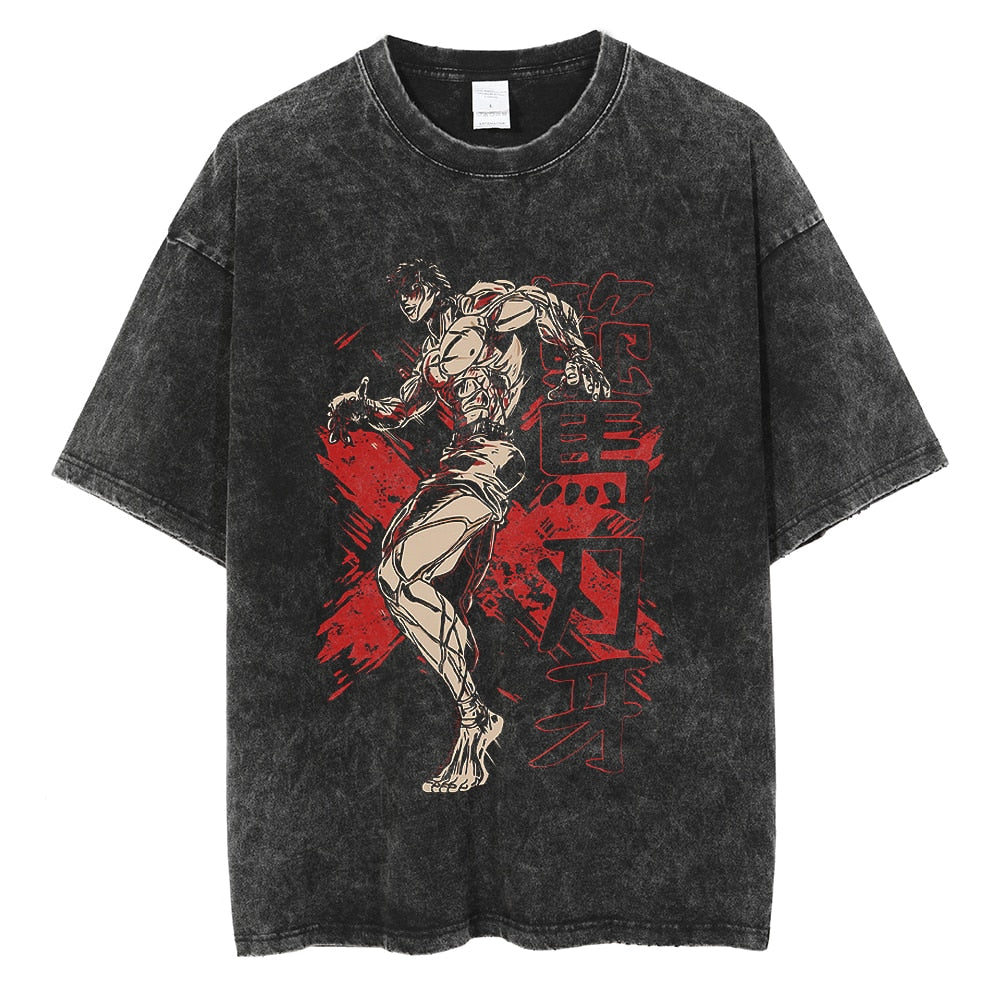 Morukai "Baki Hanma Son of Ogre" Baki Vintage Washed Oversized T-Shirt V2