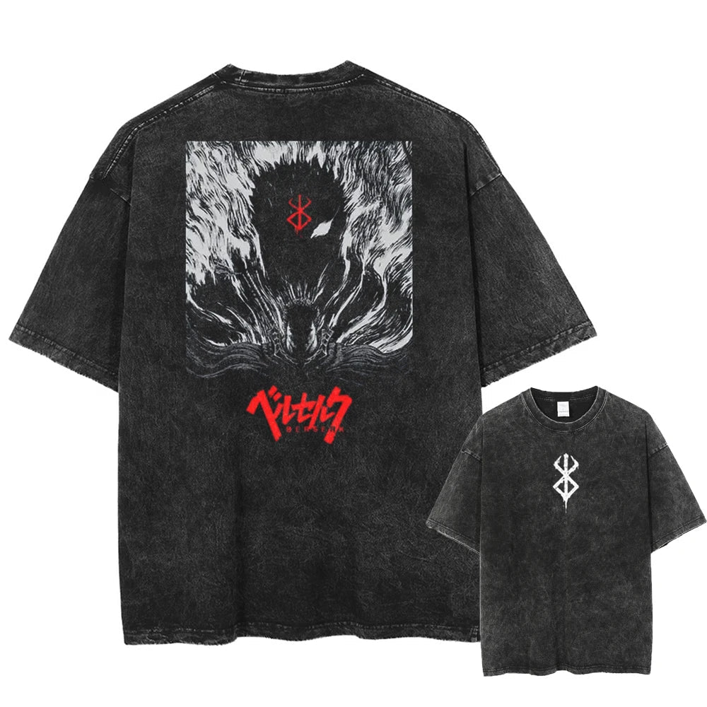 Morukai "Brand of Sacrifice Guts" Berserk Vintage Washed Oversized T-Shirt