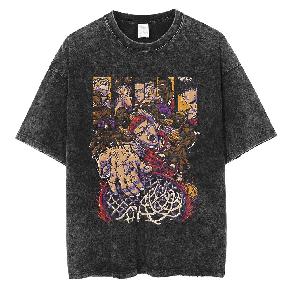 Morukai "Sakuragi Hanamichi" Slam Dunk Vintage Washed Oversized T-Shirt